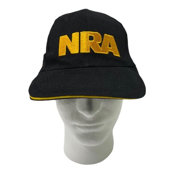 National Rifle Association NRA Ball Cap Black Gold Embroidered Adjustable - Picture 1 of 7